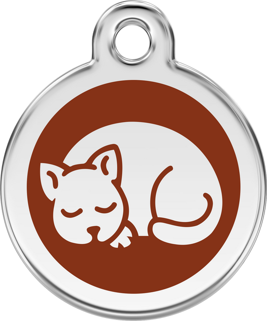 ID charm for cats ''Sleeping cat''