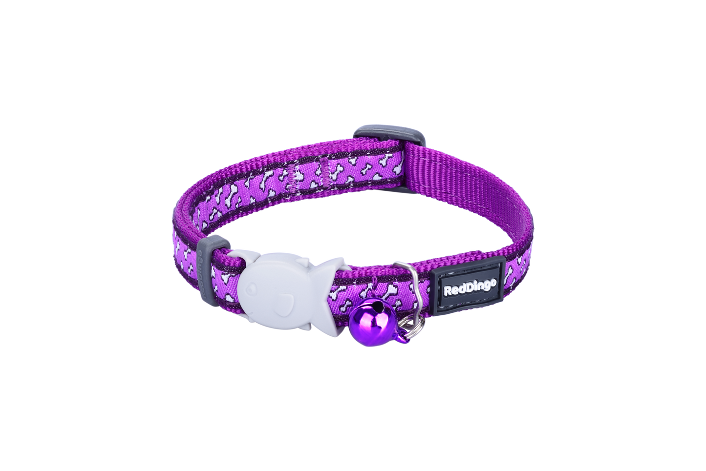 Cat collar ''Flying bones'' dark violet