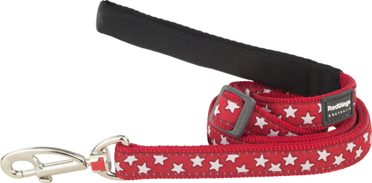 Adjustable leash ''White stars'' red