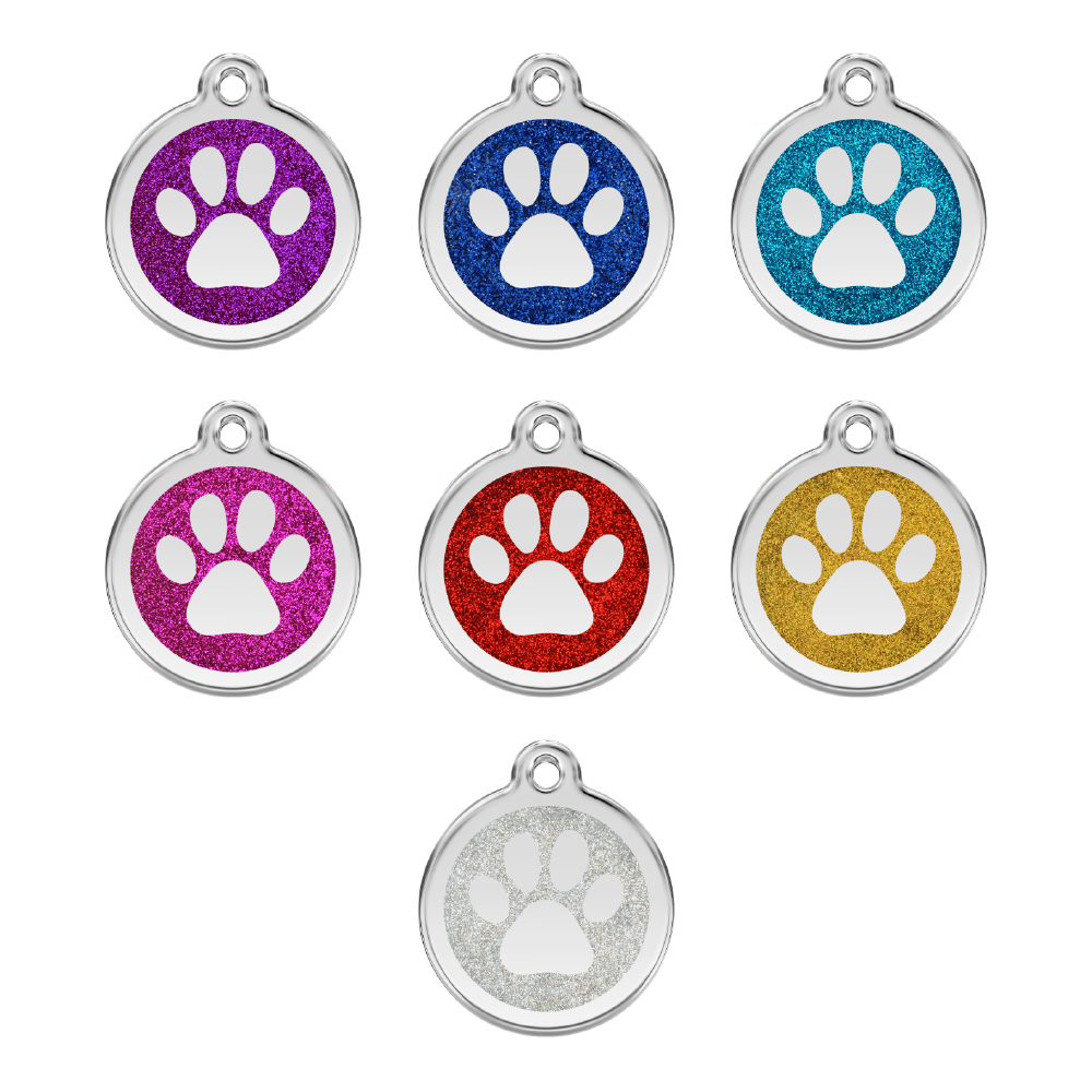 ID charm ''Paw with glitter''